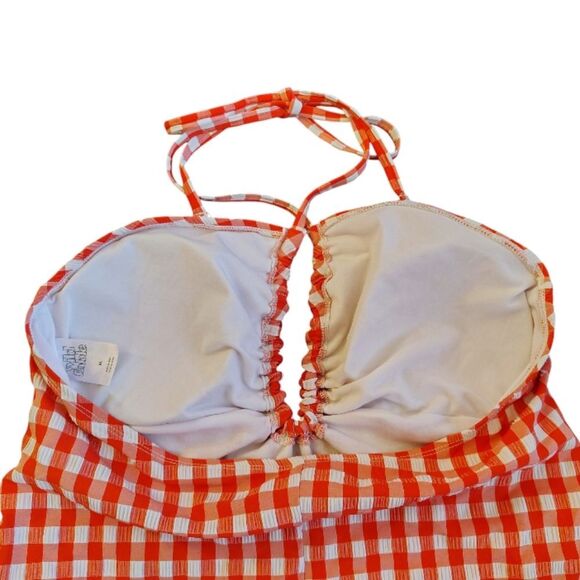 Wild Fable Red Gingham Halter Neck High Leg One Piece Swimsuit XL - Picture 12 of 16